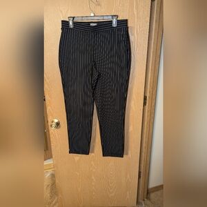 Vince Camuto - Black Cuffed Pants w/White Pin Stripes - Size Medium
